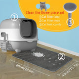 Gray+ Litter Mat + Cat Comb