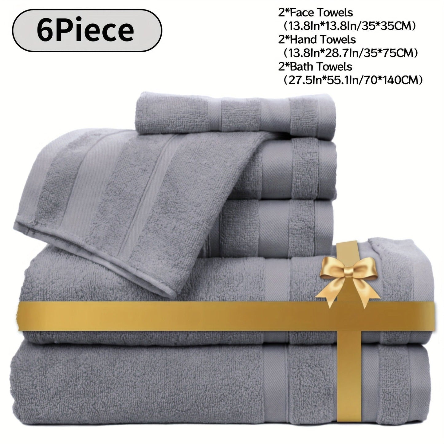 Cotton Bath Towel Set 6/10 Piece - 100% Pure Cotton Large Bath Towels for Women & Men, Highly Absorbent Quick Dry Spa Hotel Quality Towels for Bathroom, Bedroom, Gym, Pool & Travel, Soft Fluffy Luxury Towel Sets