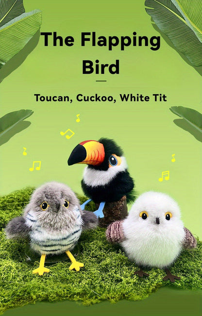 Flapping Bird Cat Toy with Realistic Chirping Sound - USB Rechargeable Interactive Plush Toy for Indoor Cats & Kittens, Smart Teaser for Exercise Enrichment & Boredom Relief
