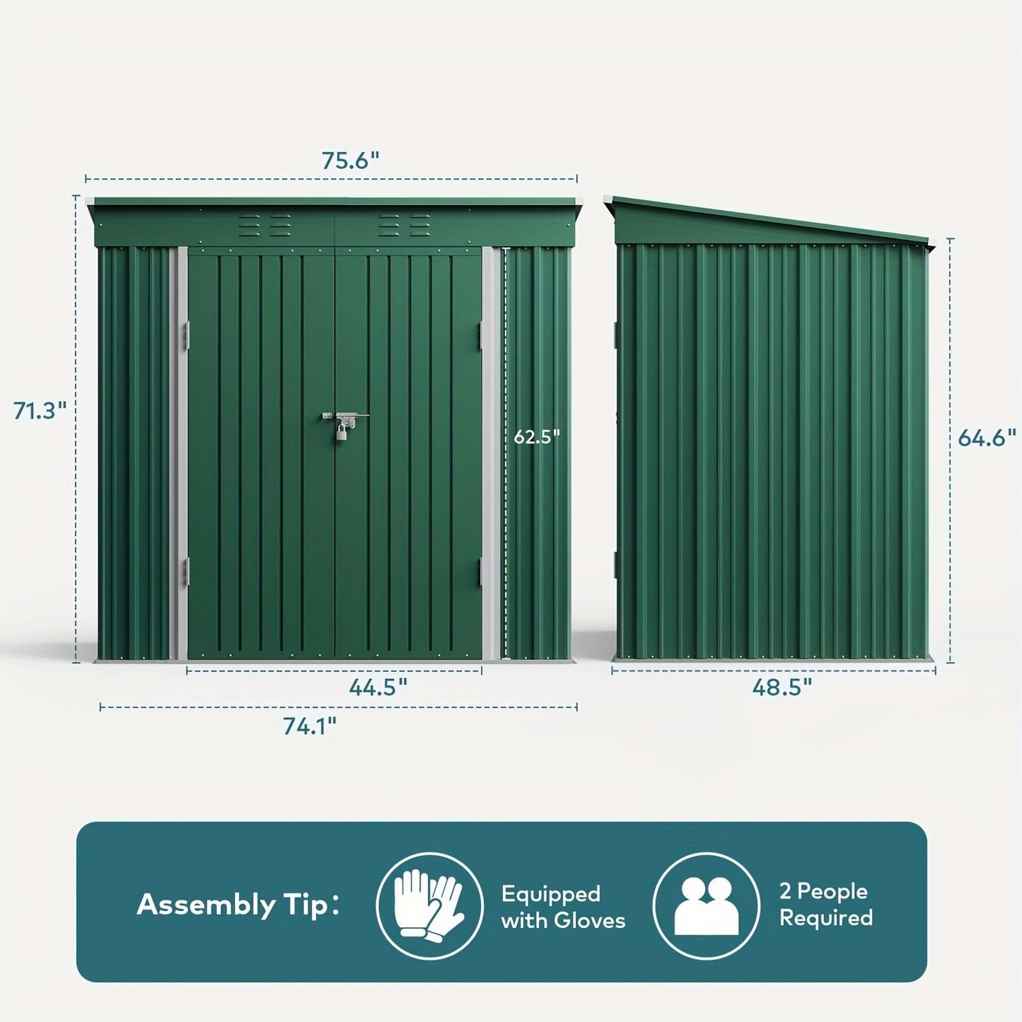 Metal Storage Shed Outdoor Garden Shed with Lockable Door – Weatherproof