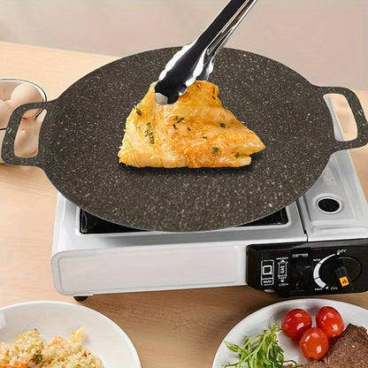 Korean BBQ Grill Pan Cast Iron 3-Piece Set – Non-Stick Portable Fry Pan for Indoor & Outdoor Use | Even Heat, Induction & Gas Compatible | 14.17", 13" & 11.81" for Steak, Pancakes & Camping