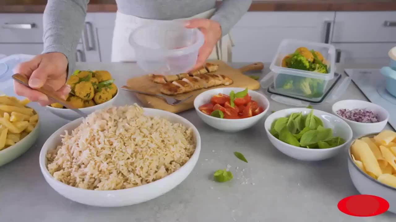 Food Storage Container Set with 12, 20 or 24 Clear Boxes, Locking Lids and Microwave, Dishwasher and Freezer Use