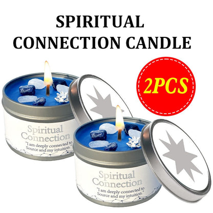 Crystal-Style Tin Candle with Eleven Intention Labels and One- or Two-Piece Checkout Options