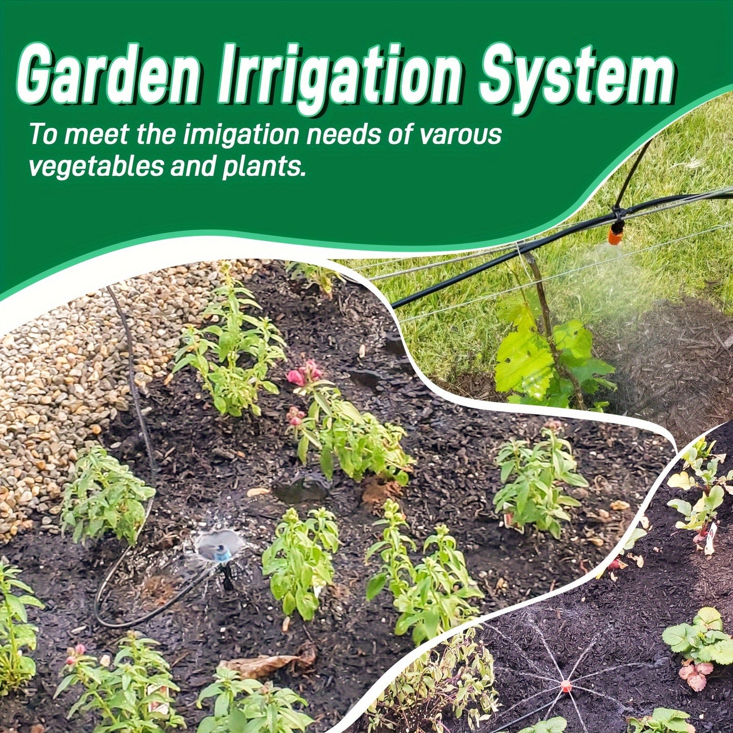 226-Foot Drip Irrigation Kit with Adjustable Emitters, Misting Nozzles and Garden Watering Fittings