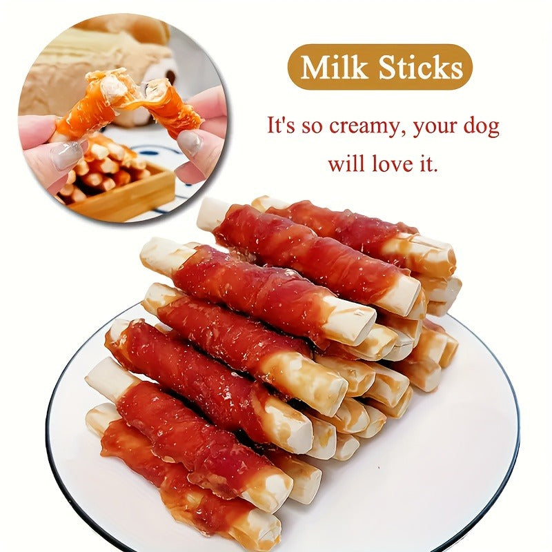 Dog Treats Chicken or Duck Sticks with Sweet Potato or Milk in 200g and 400g Pack Options for Dog Reward Use