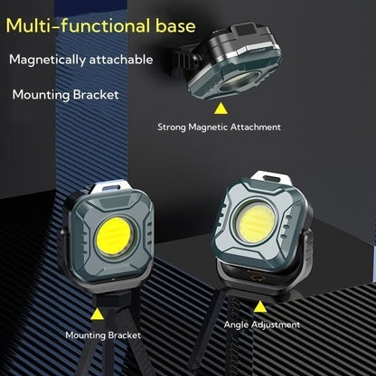 Compact Square COB Work Light with Hanging Loop, Pivoting Stand and One-, Two- or Four-Piece Options