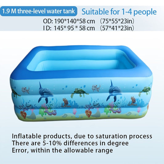 Inflatable Pool XL Extra Large Backyard Swimming Pool 3-Chamber Thick PVC Family Pool for Adults Kids Summer Outdoor Fun Multiple Sizes