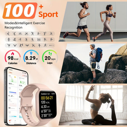 Smart Watch 1.95-Inch TFT Display with Custom Photo Faces, Calling and Three Band Color Options