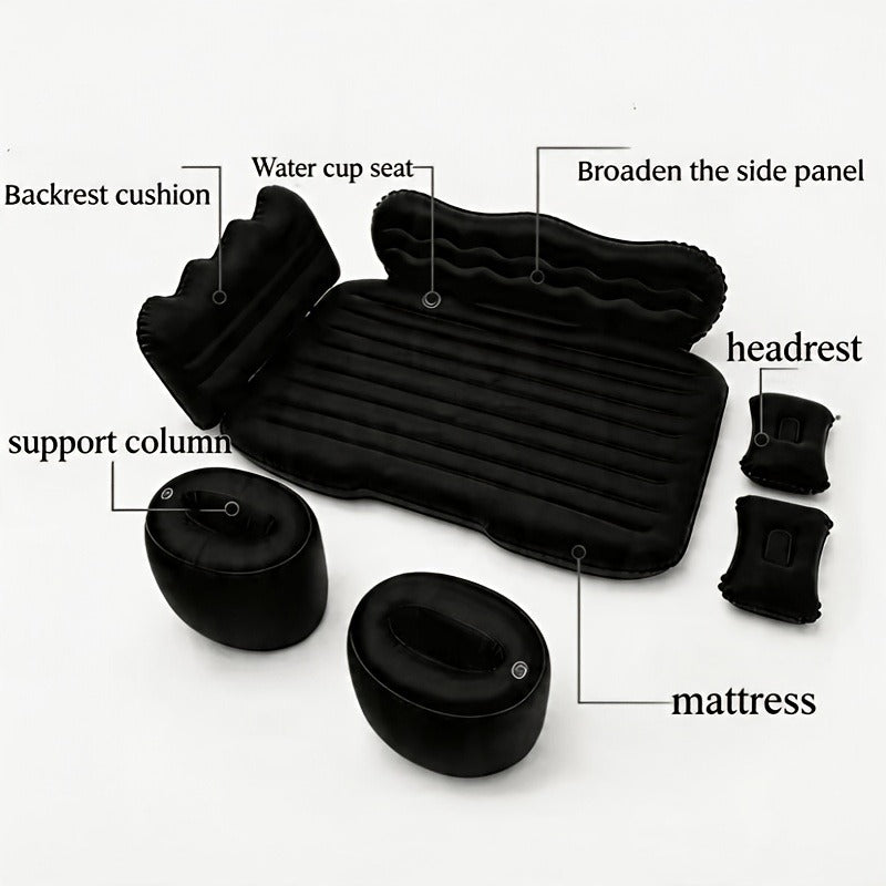SUV Back-Seat Inflatable Mattress with Electric Pump, Storage Bag and Repair Kit in Four Colors