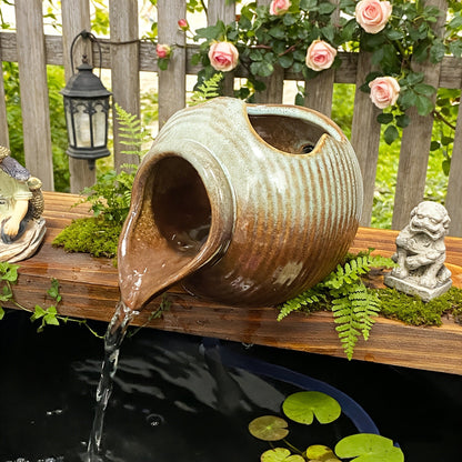 Mini Ceramic Tabletop Fountain Water Feature with Retro Garden Style in Two Checkout Packages