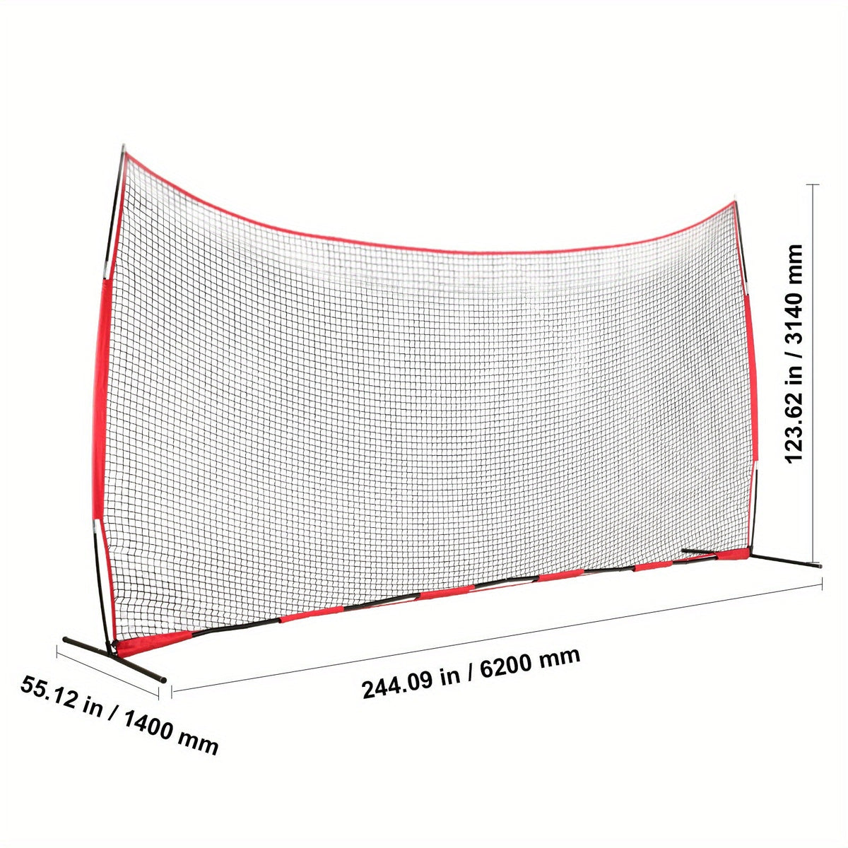 Sports Barrier Backstop Net with Carry Bag – Portable Protection Netting for Baseball Softball Lacrosse Soccer Hockey, Backyard Training Barrier Screen, Available in 7x7ft and 12x9ft