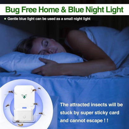 Plug-In Flying Insect Trap Pest Control Device with UV Light, Sticky Boards and 10 or 20 Pad Options for Indoor Use