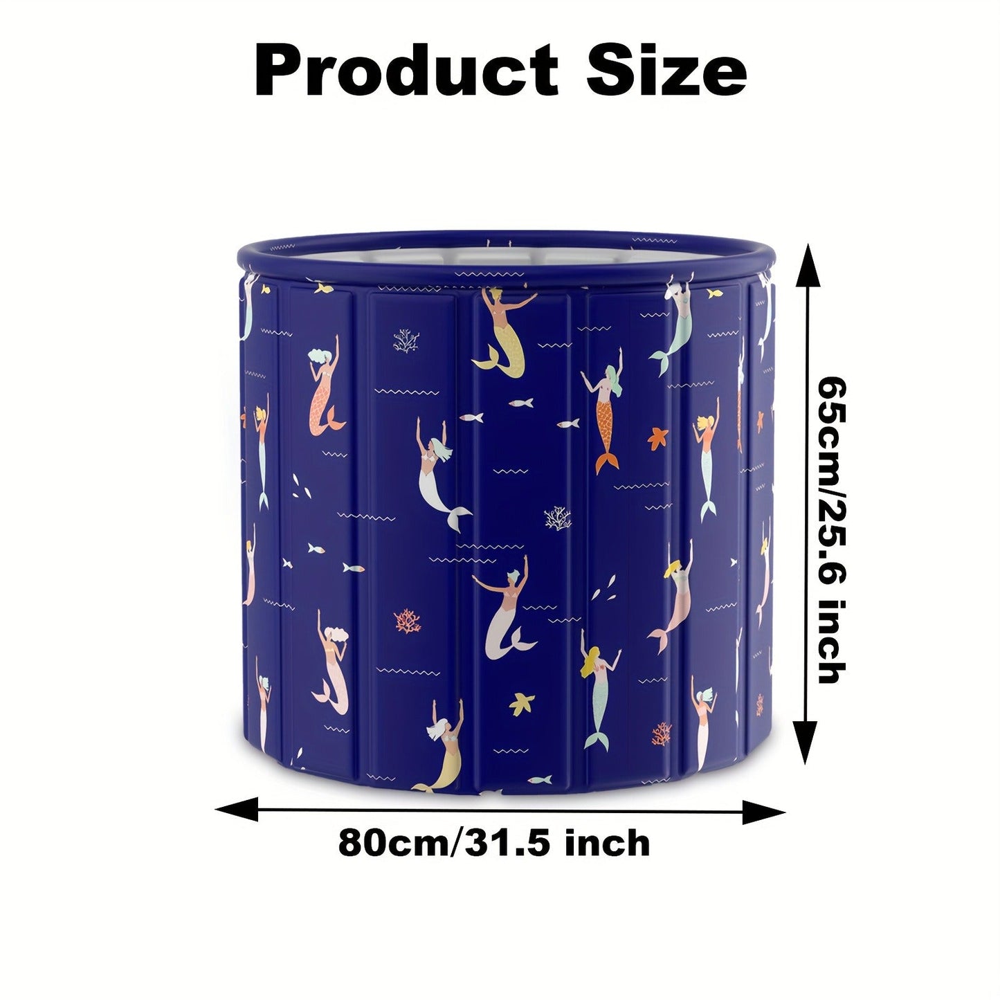 Foldable Bathtub 130 Gallon XL Deep Soak Tub for Adults – Ice Bath & Hot Spa, Indoor Outdoor, One-Piece Fold-Flat Design 31.5"x31.5"x26"