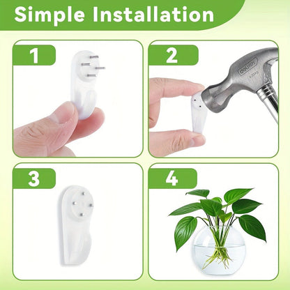 Wall-Hanging Oblate Glass Planter Set in Two-, Four- or Six-Piece Options for Small Plant Displays