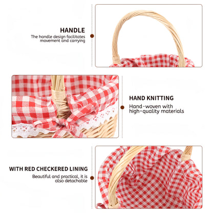 Picnic Basket Wicker | Retro Handheld Basket Camping Photo Gift Party
