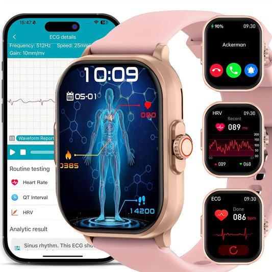 Smart Watch 2.01-Inch Display with Bluetooth 5.1 Calling, 280mAh Battery and Black or Pink Band