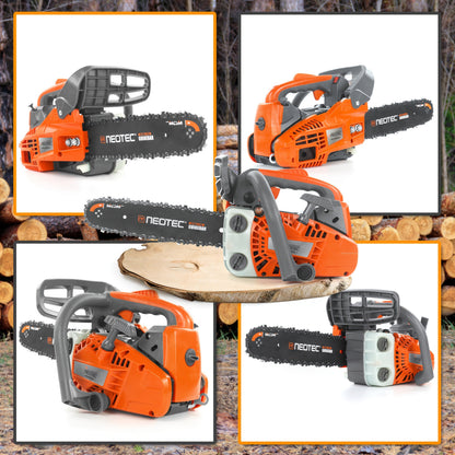 NEO-TEC NCS2500 Top Handle Gas Chainsaw 12-Inch – 25.4CC 2-Stroke, One-Hand Operation, 8 lbs, Easy Start, Portable Tree Cutting Saw