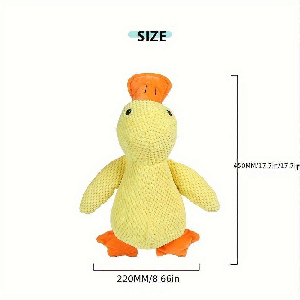 Dog Toy Large Yellow Duck Plush with Built-In Squeaker for Chew, Fetch, Tug and Cuddle Play