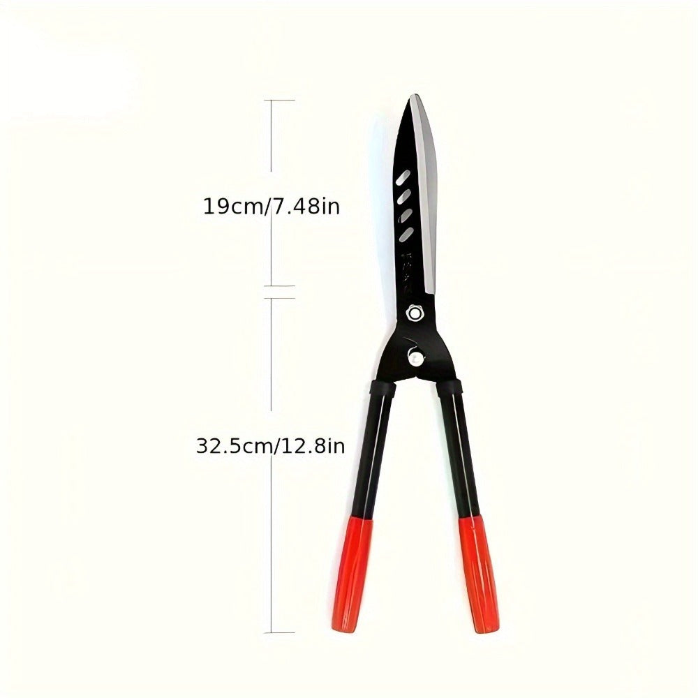 Long-Handle Hedge Shears with 27cm Blades, Red Grips, 51.5cm Pictured Length and 360g Label