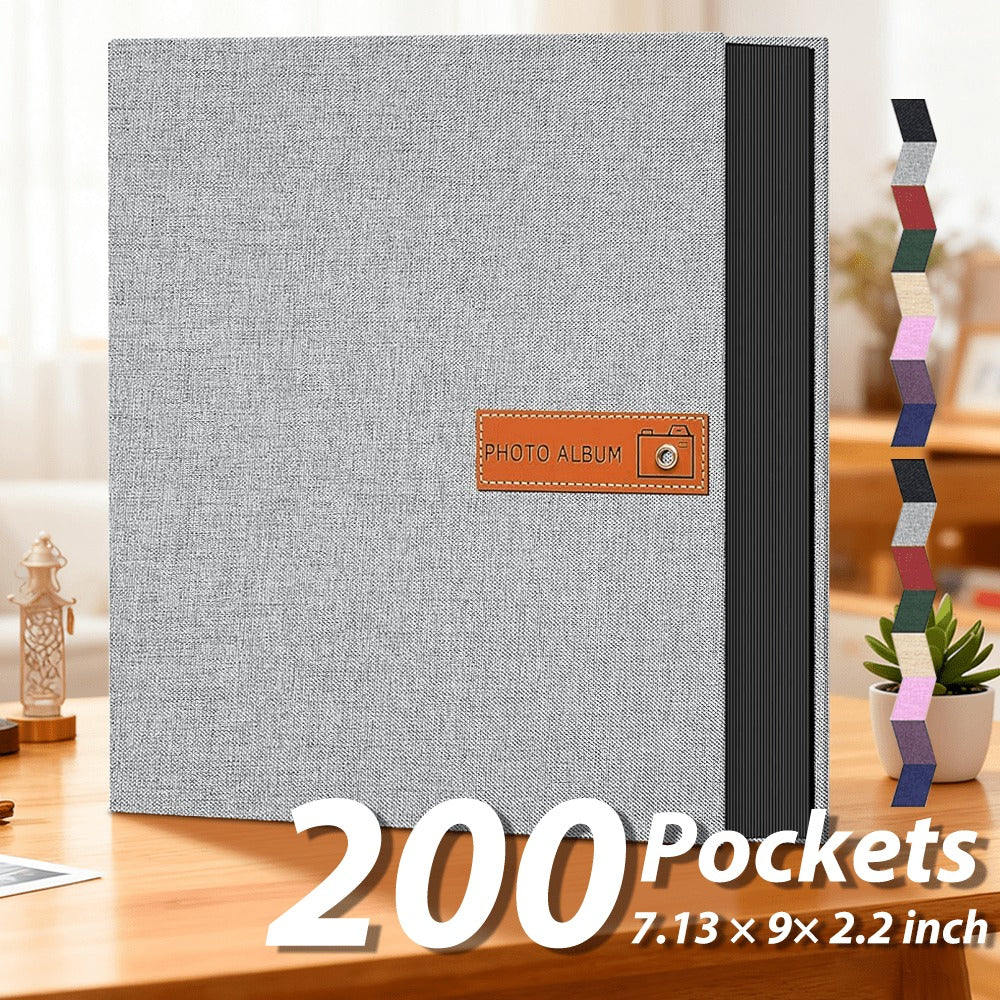 Linen-Cover Photo Album for 4 x 6-Inch Prints in Six Colors, with 200- or 1,000-Pocket Options