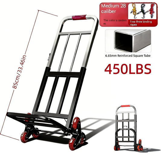 Stair Climbing Folding Hand Truck Heavy Duty Cart 220/450/680 lbs Capacity Collapsible Dolly for Home Warehouse Moving Shopping