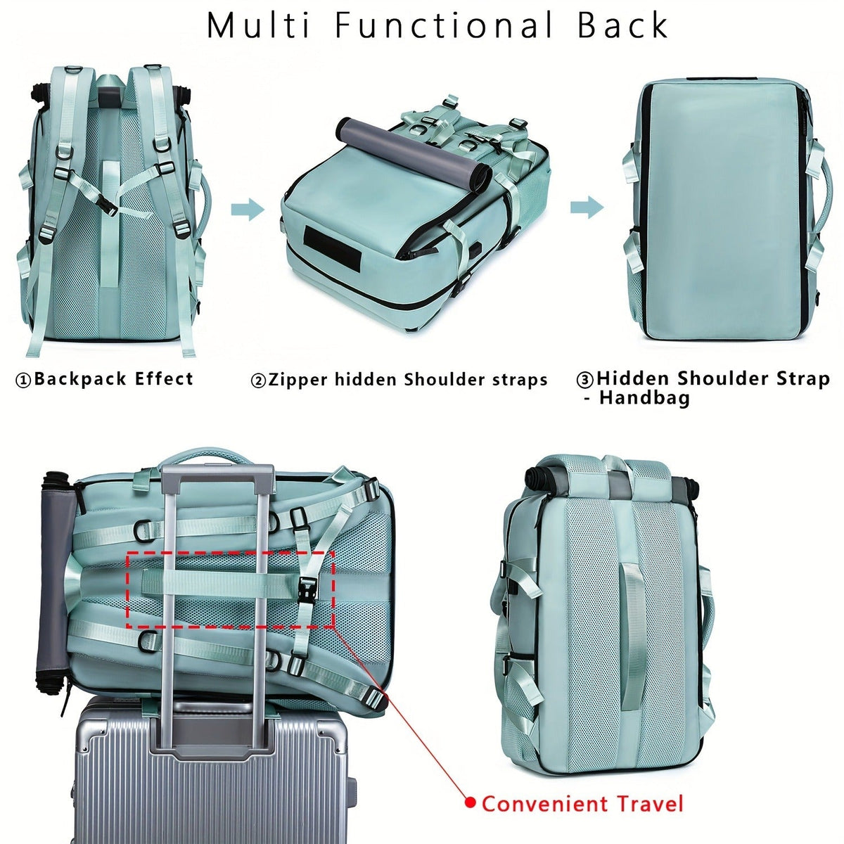 Laptop Backpack with Shoe Compartment, USB Port and Large Travel Storage in Eight Colors for Daily Use