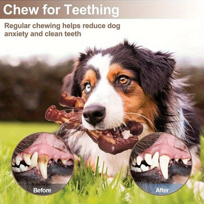Textured Flexing Figure Dog Chew Toy in Brown, Approx. 6.77 Inches Tall for Medium or Large Dogs