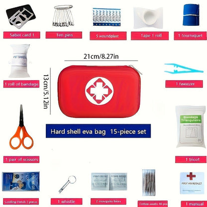 184-Piece Portable First Aid Kit with Assorted Emergency Supplies for Home, Car and Outdoor Carry