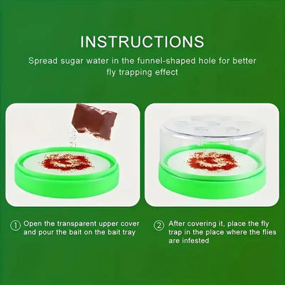 Flying Insect Trap 2 Pack - Non-Toxic Reusable Bug Catcher with 7 Holes, No Electricity, Safe for Home & Garden