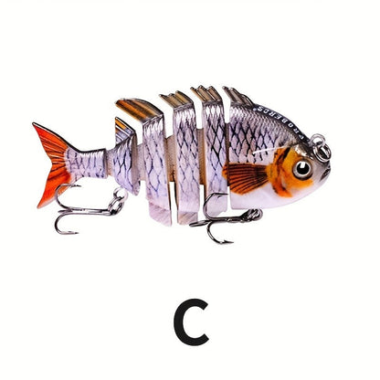 Three-Piece Six-Section Fishing Swimbait Set with Multi-Jointed Bodies for Freshwater Angling