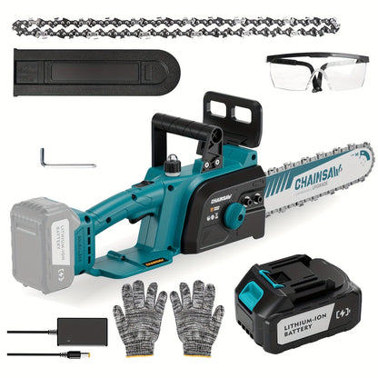 Cordless Chainsaw with Brushless Motor – 6 & 12-Inch Lithium Battery Electric Saw, Auto-Oiling, Safety Lock, Heavy-Duty Wood Cutting & Garden Tool