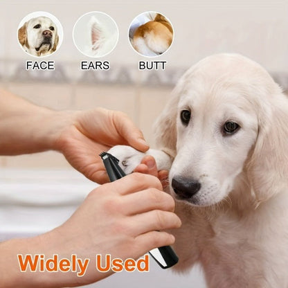 Pet Detail Trimmer, USB-Rechargeable Ceramic-Blade Clipper for Dog and Cat Face, Paw and Ear Areas