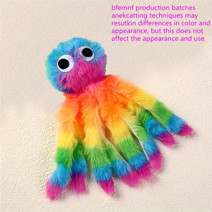 Cat Toy Octopus Plush 5-Pack in Random Colors with Long Tentacles and Teaser-Wand Hanging Loops