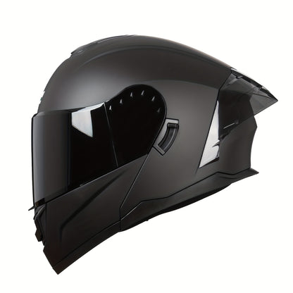 Modular Motorcycle Helmet Flip-Up Full Face – Dual Visor (Clear + Sun Visor), DOT-Style Flip Up Helmet for Men & Women, Lightweight Motorbike Helmet M/L/XL