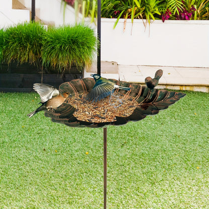 Bird Bath Metal Stake | Rust-Proof Cast Iron Garden Yard Lawn Patio
