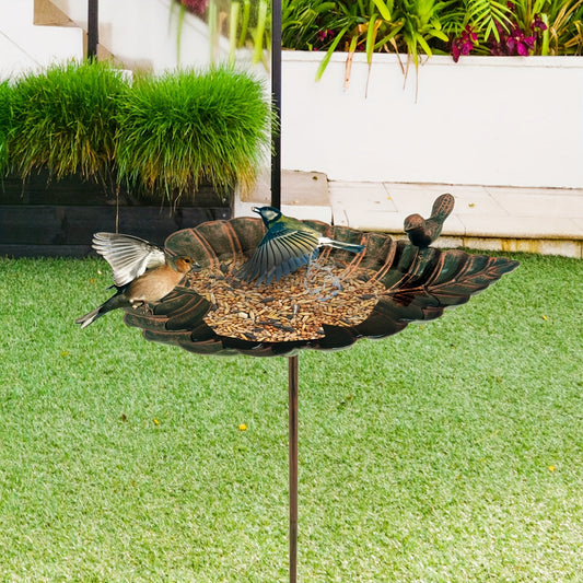 Bird Bath Metal Stake | Rust-Proof Cast Iron Garden Yard Lawn Patio