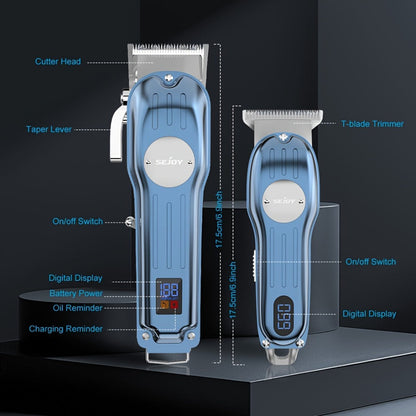 Hair Clipper Seacol Cordless Clipper Configurations with LED Displays, USB Charging and Guide Comb Accessories