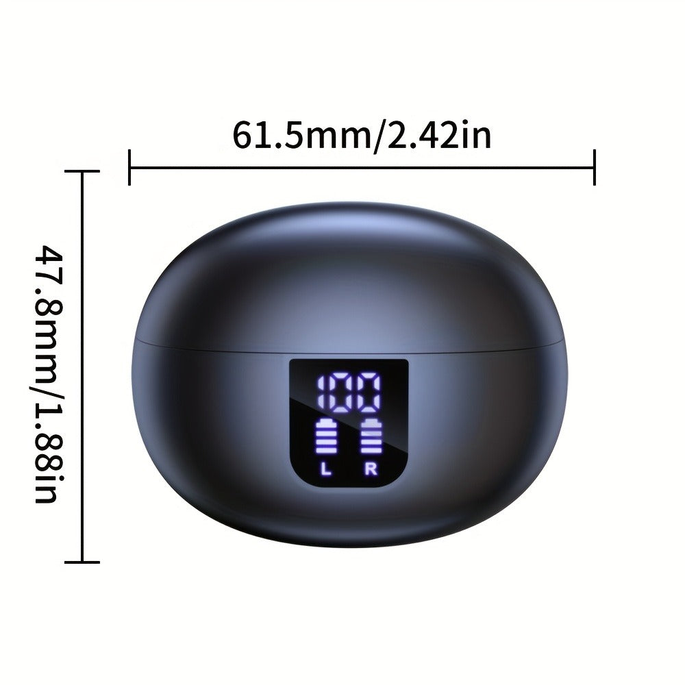 Black or White Stem-Style Translation Earphones with Digital Charging Case and Two Color Options