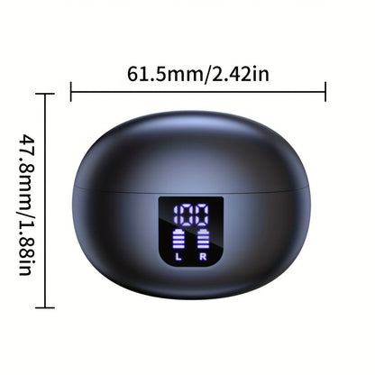 Black or White Stem-Style Translation Earphones with Digital Charging Case and Two Color Options