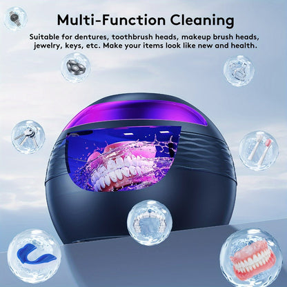 45 kHz Round Ultrasonic Cleaner with Four Timer Modes and Three Color Options for Small Items