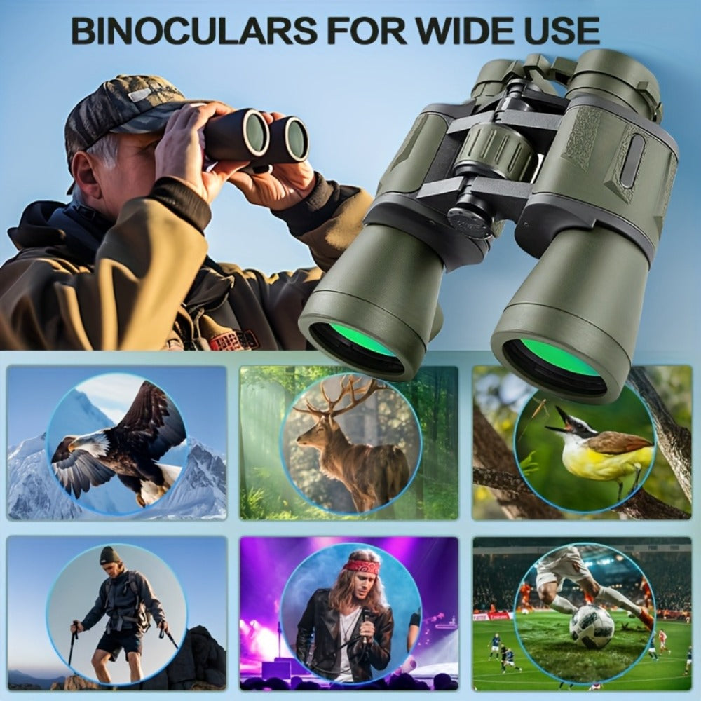 Full-Size 10x50 or Compact 8x40 Binoculars with Carry Case, Neck Strap and Lens Covers in Three Checkouts