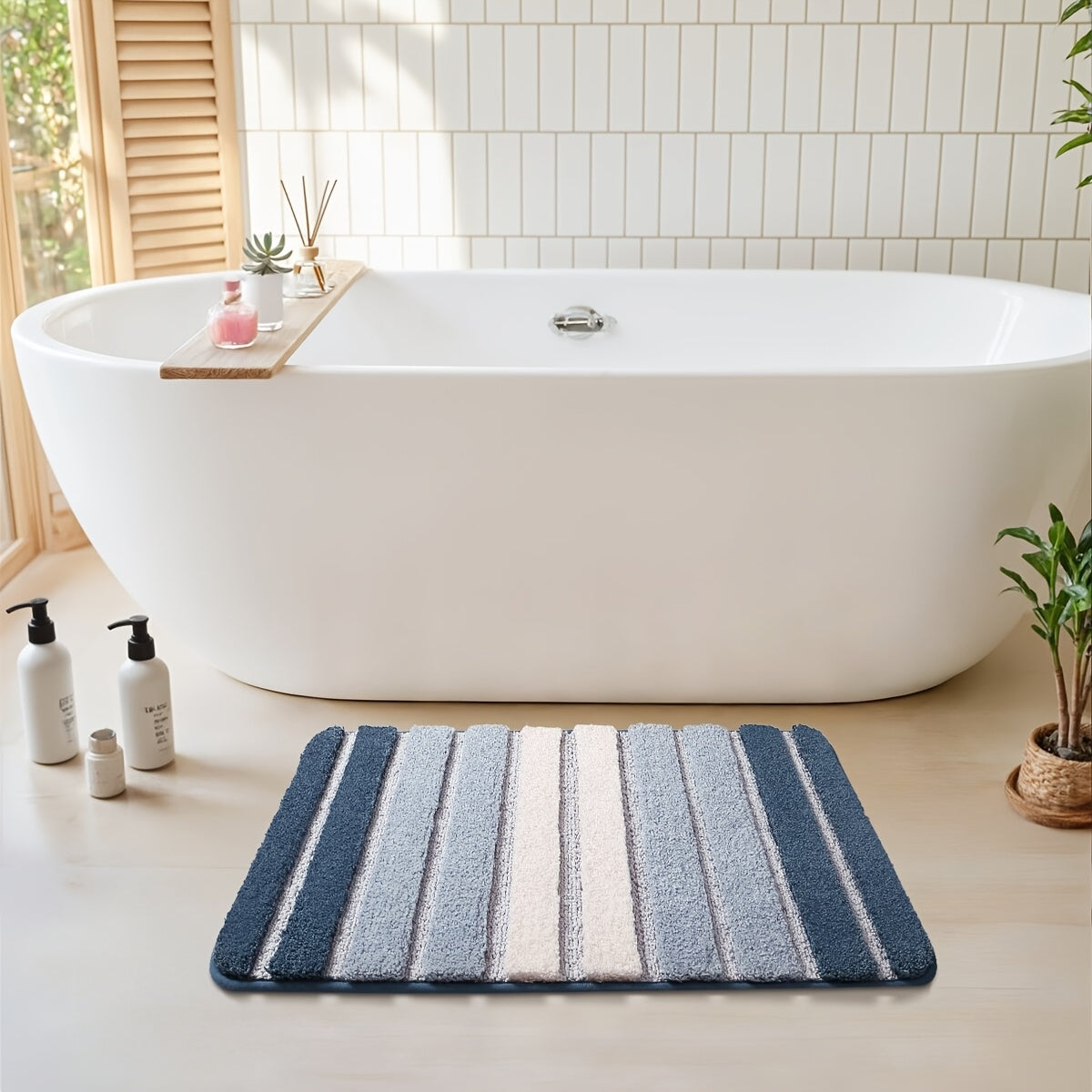 Chenille-Style Bath Rug in Three Color Labels and 16 x 24 or 20 x 32-Inch Checkout Size Options