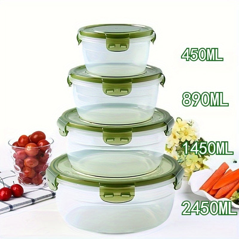 Food Storage Containers Three- or Four-Piece Stackable Refrigerator Box Set in Four Color Options