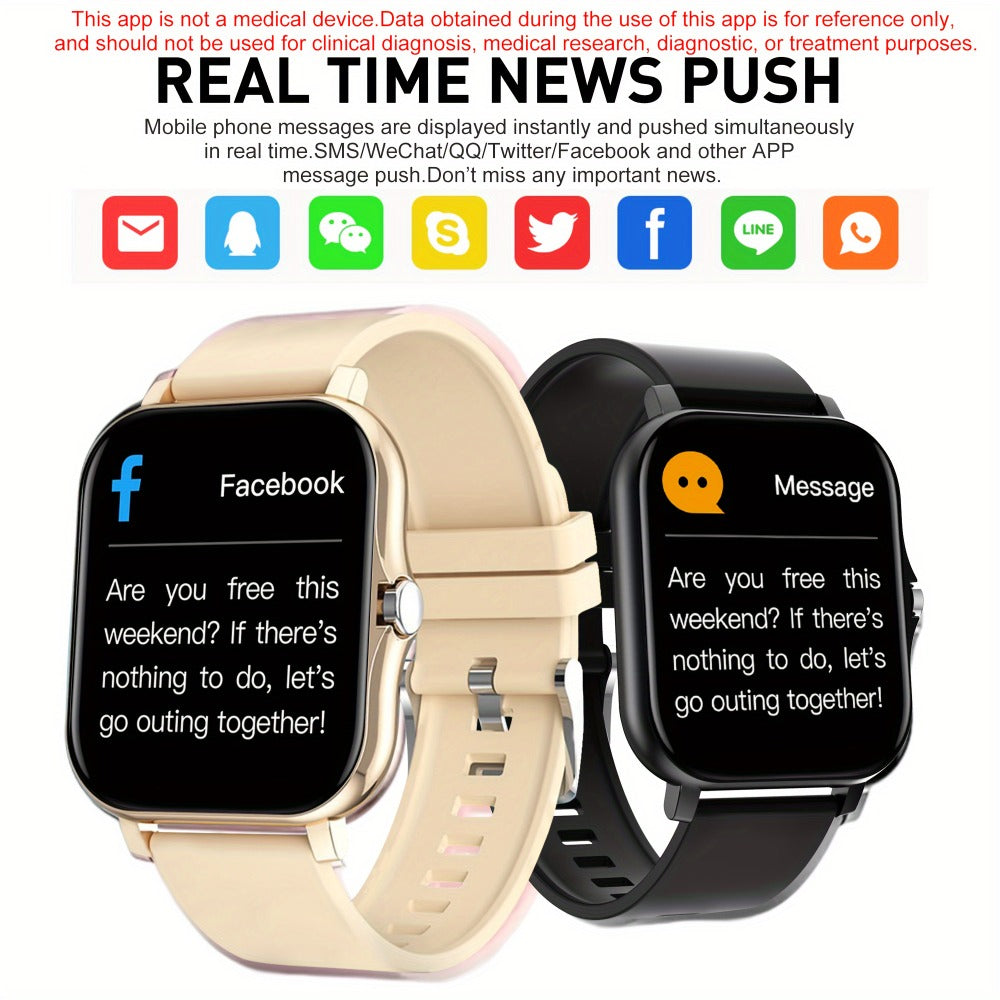 Smartwatch – with Pedometer, Calorie & Distance Tracker, Customizable Watch Faces, Call & SMS Alerts, Multi-Sport Modes – Unisex Android…