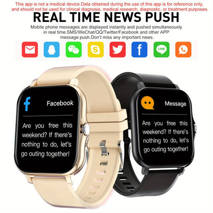 Smartwatch – with Pedometer, Calorie & Distance Tracker, Customizable Watch Faces, Call & SMS Alerts, Multi-Sport Modes – Unisex Android…