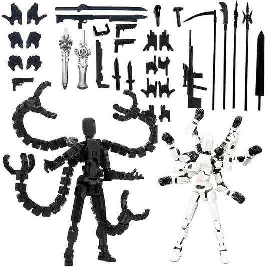 3D Printed Action Figure Set 2pcs T13 – 5.5 Inch Assembled Collectible Desktop Ornament Toy Figures for Game Enthusiasts, Shelf Decor & Gift, Multiple Color Options