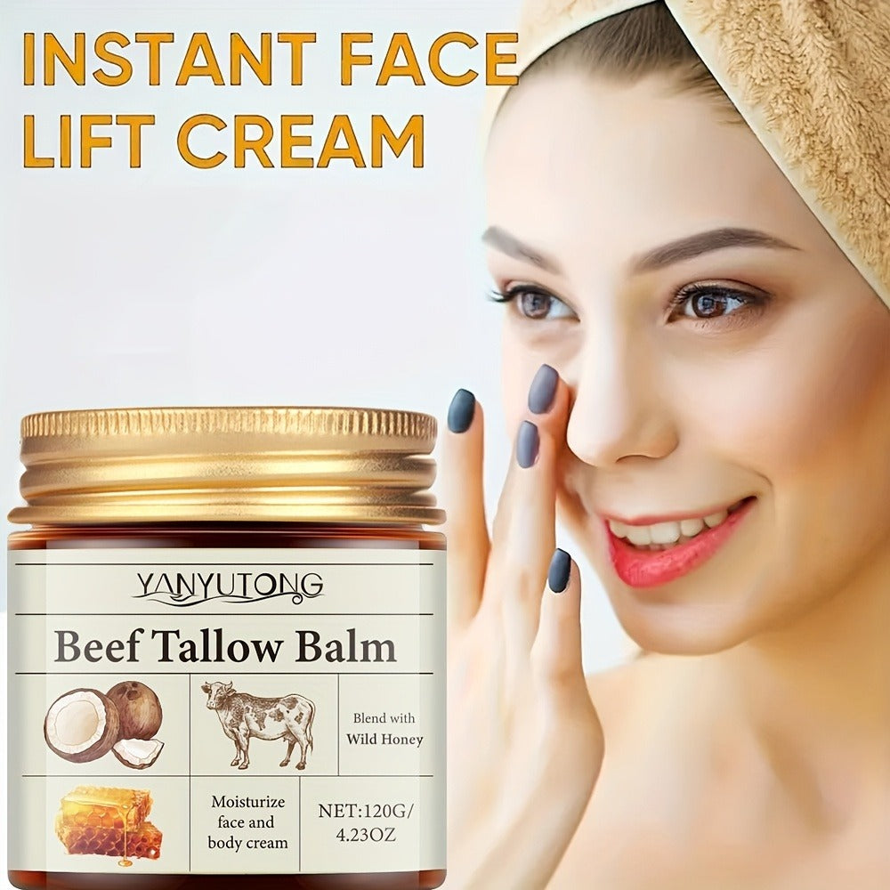 Bee Venom Lifting Cream with Beef Tallow & Honey 120g — Natural Botox Alternative Instant Tightening Firming Deep Moisturizing Alcohol-Free Anti-Aging Face Cream All Skin Types Women
