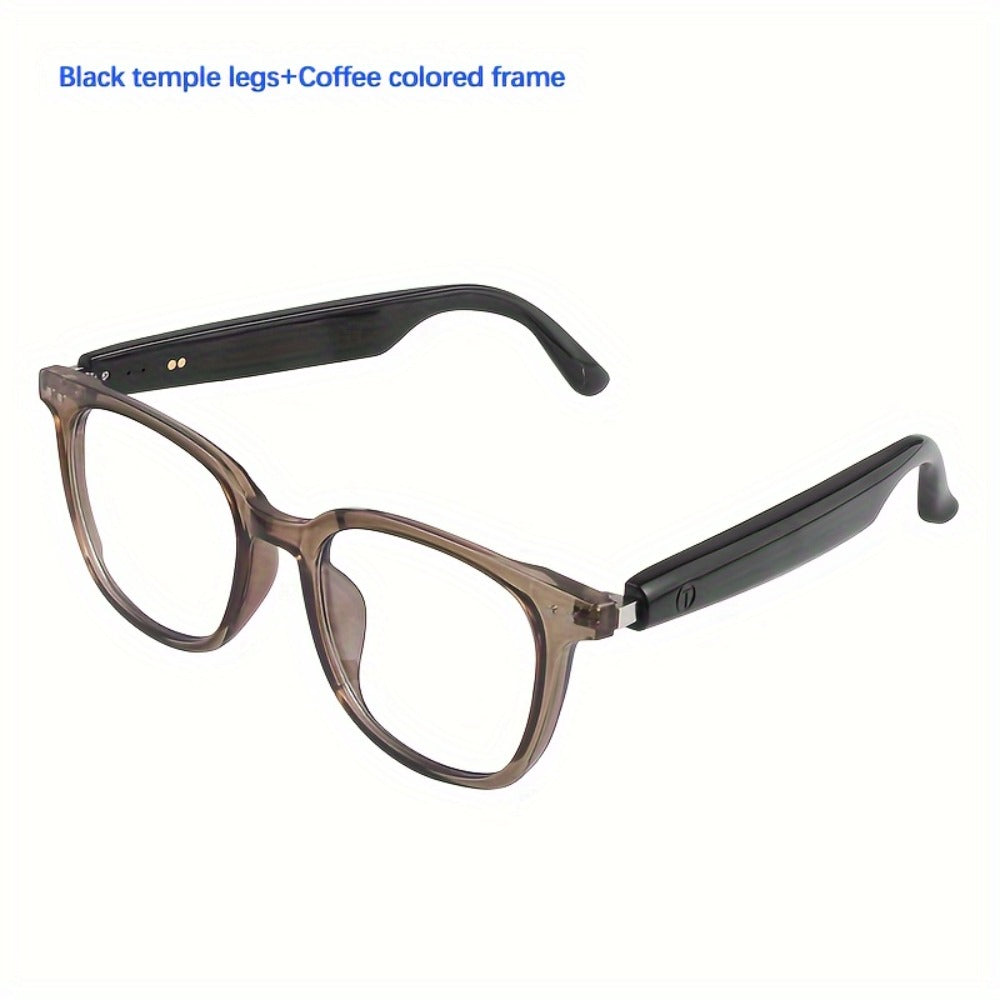 Bluetooth Smart Glasses with Photochromic Auto Dimming Lenses & Anti Blue Light – Wireless Built-in Speaker | Music & Hands-Free Calls | Magnetic Charging | Black White Gold Blue | Wearable Tech Gift