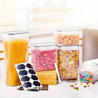 Pantry Jar Food Storage Organizer with Flip-Top Lids, Dishwasher-Safe Plastic and Six Set Sizes