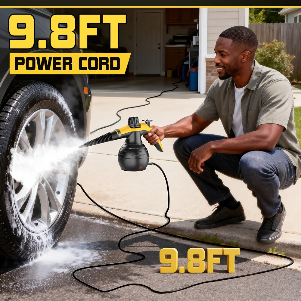 Steam Cleaner 11-in-1 Corded Handheld Kit with Long Hose, Detail Brushes and Window Cleaning Attachment